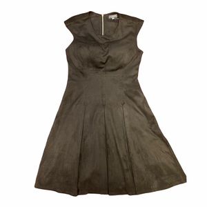 The Limited Velvet Suede Like Pleated Black Dress